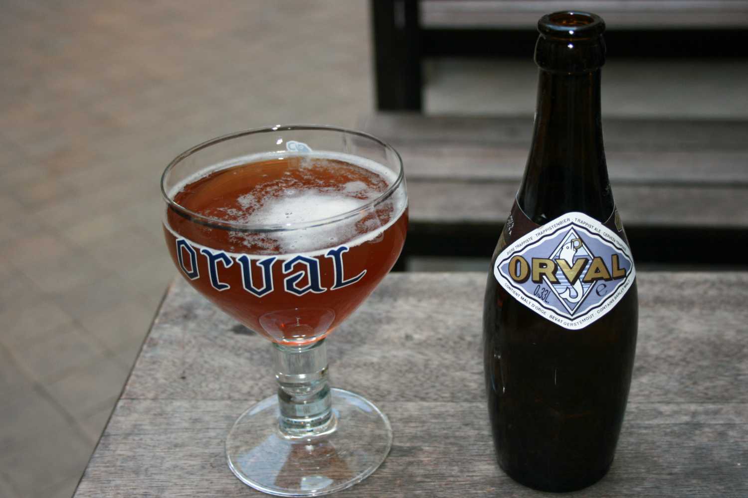A bottle of Orval Beer